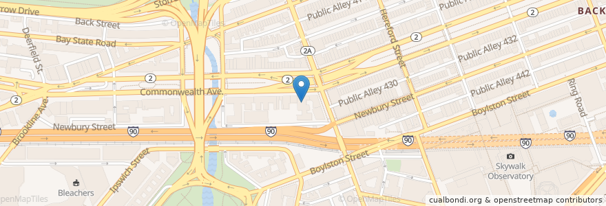 Mapa de ubicacion de Harvard Club of Boston en الولايات المتّحدة الأمريكيّة, ماساتشوستس, مقاطعة سوفولك, بوسطن.