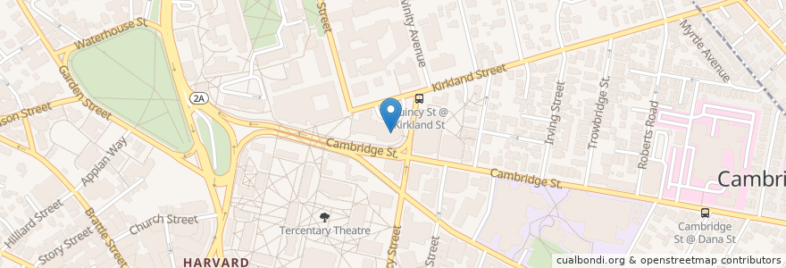 Mapa de ubicacion de Sanders Theater en Amerika Birleşik Devletleri, Massachusetts, Middlesex County, Cambridge.
