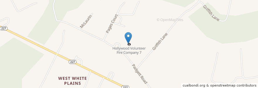 Mapa de ubicacion de Hollywood Volunteer Fire Company 7 en United States, Maryland, Charles County.