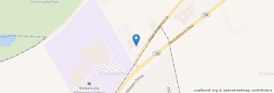 Mapa de ubicacion de Walkersville Volunteer Fire Company Station 11 en 미국, 메릴랜드, Frederick County, Walkersville.