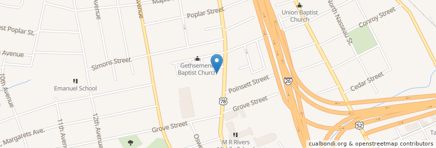 Mapa de ubicacion de Charleston County Public Library John L Dart Branch Library en 美利坚合众国/美利堅合眾國, 南卡罗来纳州 / 南卡羅萊納州, Charleston County, Charleston.