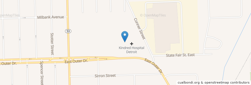 Mapa de ubicacion de Northeast Physician Associates Health Center en United States, Michigan, Wayne County, Detroit.