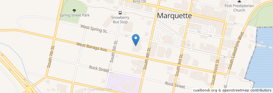 Mapa de ubicacion de Marquette Police Department en الولايات المتّحدة الأمريكيّة, كندا, ميشيغان, Marquette County, Marquette.