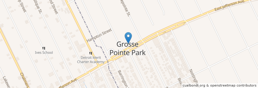 Mapa de ubicacion de Grosse Point Park City Hall en Estados Unidos Da América, Michigan, Wayne County, Grosse Pointe Park.