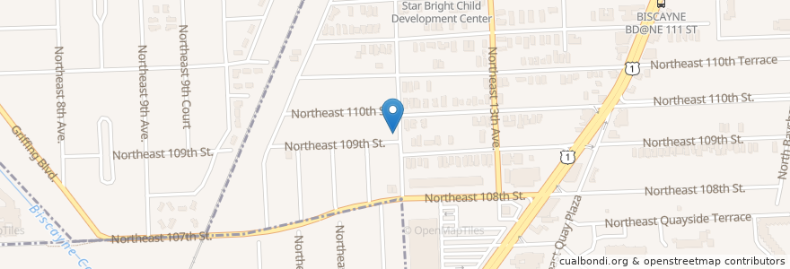 Mapa de ubicacion de Toddler's Inn en 미국, 플로리다주, 마이애미데이드 군.