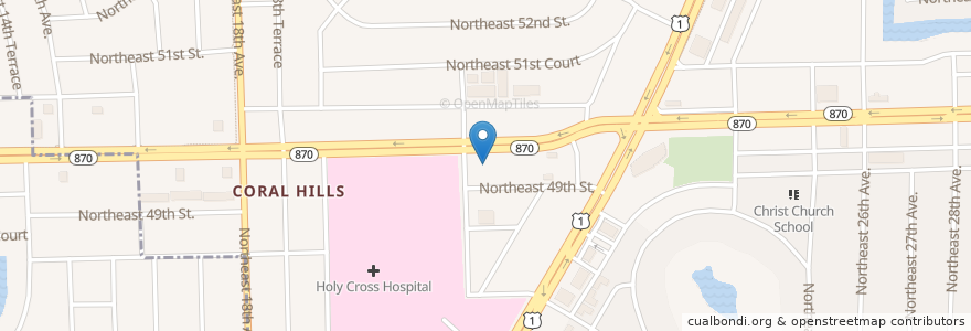 Mapa de ubicacion de Fort Lauderdale Health and Rehabilitation Center en アメリカ合衆国, フロリダ州, Broward County, Fort Lauderdale.