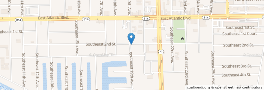 Mapa de ubicacion de Broward Children's Center en アメリカ合衆国, フロリダ州, Broward County, Pompano Beach.