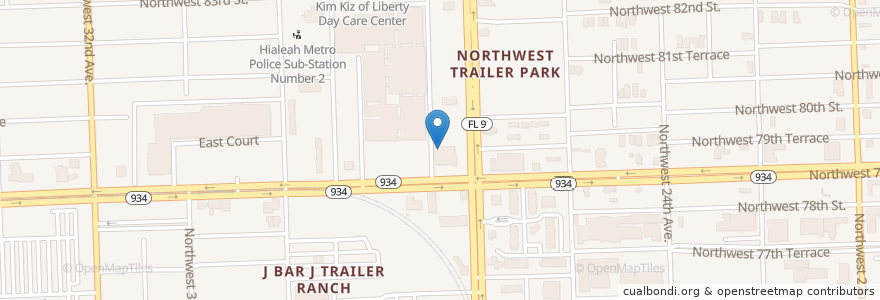 Mapa de ubicacion de Juanita Mann Health Center en Amerika Birleşik Devletleri, Florida, Miami-Dade County.