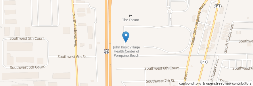 Mapa de ubicacion de John Knox Village Health Center of Pompano Beach en États-Unis D'Amérique, Floride, Broward County, Pompano Beach.