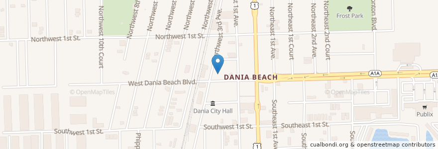 Mapa de ubicacion de Dania Beach Fire / Rescue Station 1 en アメリカ合衆国, フロリダ州, Broward County, Dania Beach.