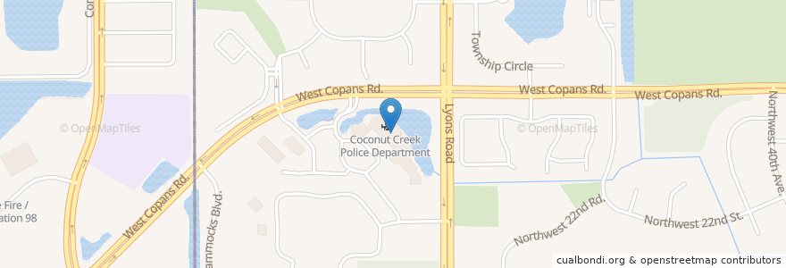 Mapa de ubicacion de Coconut Creek Fire Department en Estados Unidos De América, Florida, Broward County, Coconut Creek.