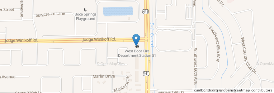 Mapa de ubicacion de West Boca Fire Department Station 51 en ایالات متحده آمریکا, فلوریدا, Palm Beach County.