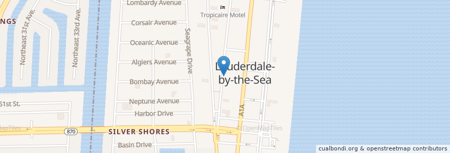 Mapa de ubicacion de Lauderdale by the Sea Fire Department Station 12 en 美利坚合众国/美利堅合眾國, 佛罗里达州/佛羅里達州, Broward County, Lauderdale-By-The-Sea.