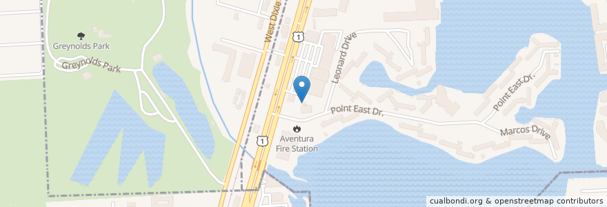 Mapa de ubicacion de Aventura South Fire Department Station 33 en 미국, 플로리다주, 마이애미데이드 군.