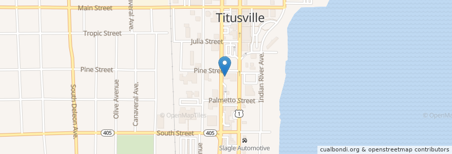 Mapa de ubicacion de Titusville Fire Department Station 11 en Estados Unidos De América, Florida, Condado De Brevard, Titusville.