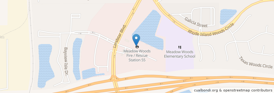 Mapa de ubicacion de Meadow Woods Fire / Rescue Station 55 en Vereinigte Staaten Von Amerika, Florida, Orange County.
