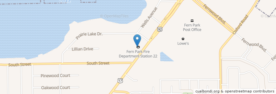 Mapa de ubicacion de Fern Park Fire Department Station 22 en États-Unis D'Amérique, Floride, Seminole County.