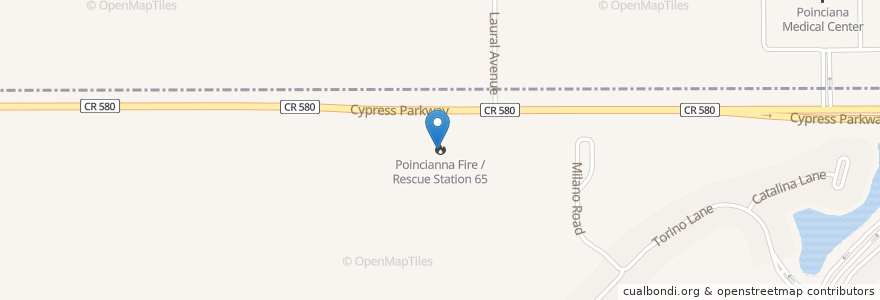 Mapa de ubicacion de Poincianna Fire / Rescue Station 65 en アメリカ合衆国, フロリダ州, Polk County.