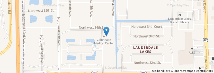 Mapa de ubicacion de The Palms Care Center en United States, Florida, Broward County.