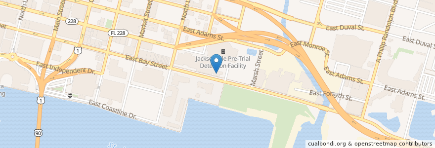 Mapa de ubicacion de JFRD Station 39 en Amerika Birleşik Devletleri, Florida, Duval County, Jacksonville.