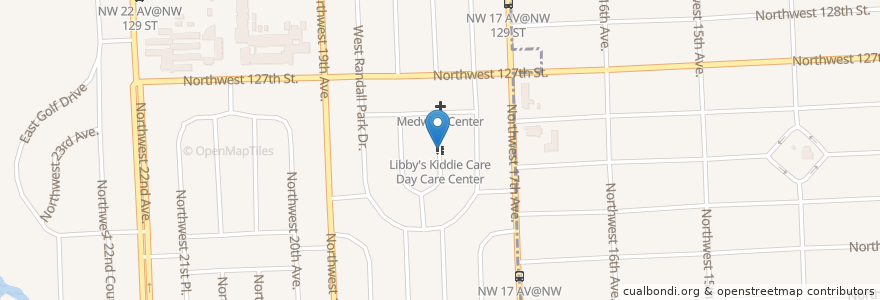 Mapa de ubicacion de Libby's Kiddie Care Day Care Center en 美利坚合众国/美利堅合眾國, 佛罗里达州/佛羅里達州, 迈阿密-戴德县/邁亞美戴德縣/邁阿密-戴德郡.