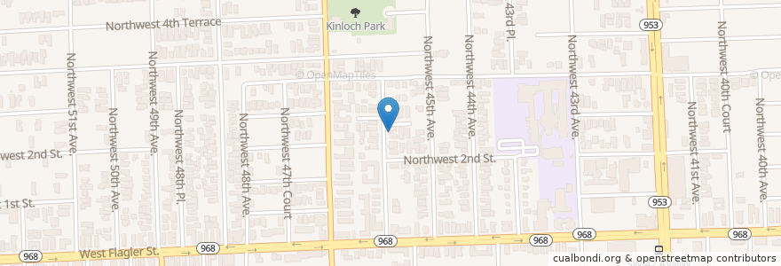 Mapa de ubicacion de Migdalia Valdes Family Day Care Center en Amerika Syarikat, Florida, Miami-Dade County, Miami.