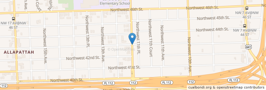Mapa de ubicacion de Elizabeth E Curtis Child Care Center en Amerika Syarikat, Florida, Miami-Dade County, Miami.