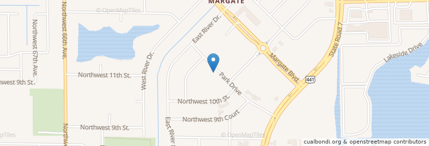 Mapa de ubicacion de Margate Catharine Young Branch Library en Estados Unidos De América, Florida, Broward County, Margate.
