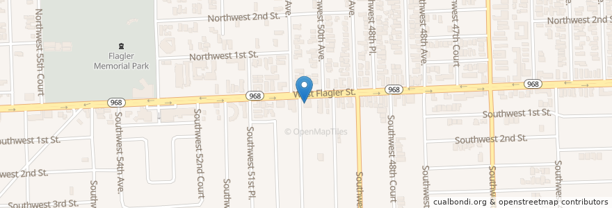 Mapa de ubicacion de West Flagler Branch Library en アメリカ合衆国, フロリダ州, マイアミ・デイド郡, マイアミ.