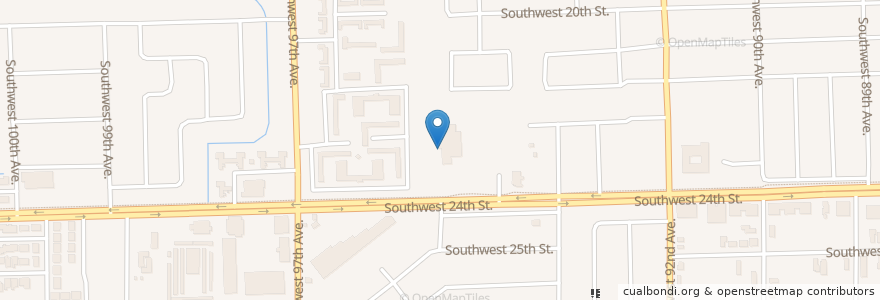 Mapa de ubicacion de West Dade Regional Library and Governement Center en 美利坚合众国/美利堅合眾國, 佛罗里达州/佛羅里達州, 迈阿密-戴德县/邁亞美戴德縣/邁阿密-戴德郡.