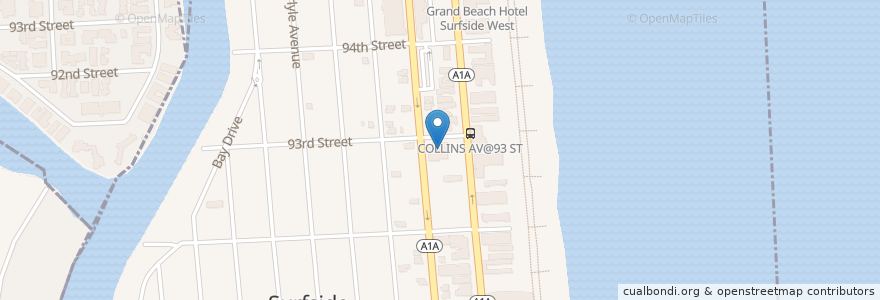 Mapa de ubicacion de Surf-Bal-Bay Library en Estados Unidos Da América, Flórida, Condado De Miami-Dade, Surfside.