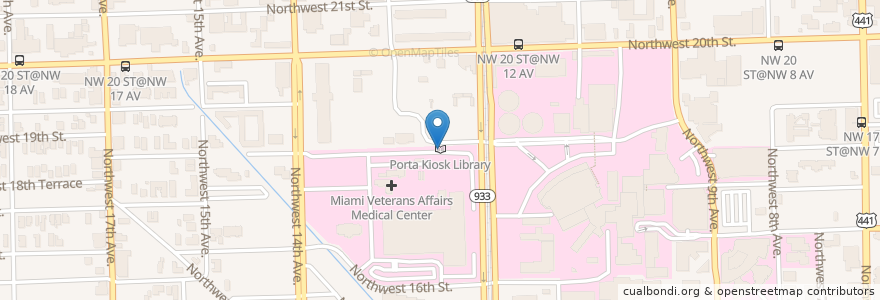 Mapa de ubicacion de Porta Kiosk Library en Stati Uniti D'America, Florida, Contea Di Miami-Dade, Miami.