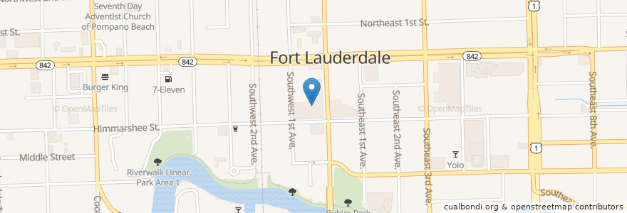Mapa de ubicacion de Broward County Government GCE en 미국, 플로리다주, Broward County, Fort Lauderdale.