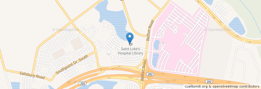 Mapa de ubicacion de Saint Luke's Hospital Library en United States, Florida, Duval County, Jacksonville.