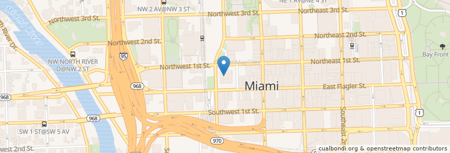 Mapa de ubicacion de Miami - Dade County Law Library en United States, Florida, Miami-Dade County, Miami.