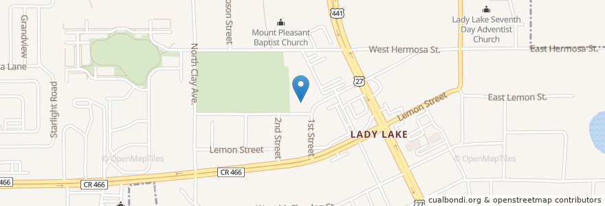 Mapa de ubicacion de Lady Lake Public Library en Estados Unidos Da América, Flórida, Lake County, Lady Lake.
