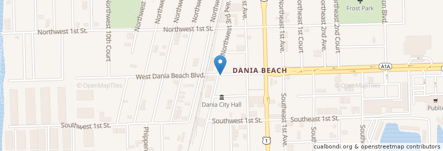 Mapa de ubicacion de Dania Police Station en United States, Florida, Broward County, Dania Beach.