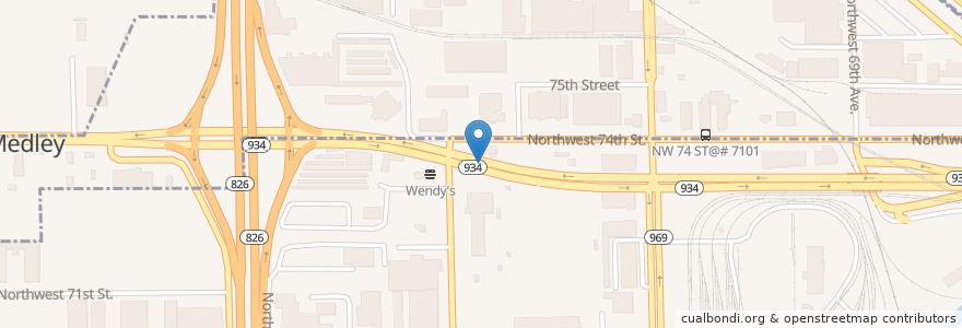Mapa de ubicacion de Medley Police Station en Amerika Syarikat, Florida, Miami-Dade County.
