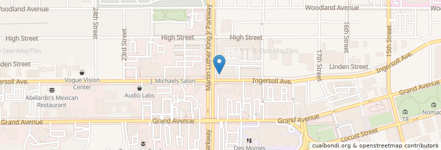 Mapa de ubicacion de ML King & Ingersoll B-station en Vereinigte Staaten Von Amerika, Iowa, Polk County, Des Moines.