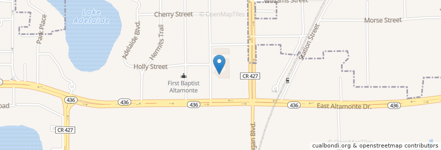 Mapa de ubicacion de Altamonte Springs Police Department en Vereinigte Staaten Von Amerika, Florida, Seminole County, Altamonte Springs.