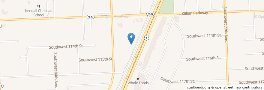 Mapa de ubicacion de Pinecrest Police Station en 美利坚合众国/美利堅合眾國, 佛罗里达州/佛羅里達州, 迈阿密-戴德县/邁亞美戴德縣/邁阿密-戴德郡.