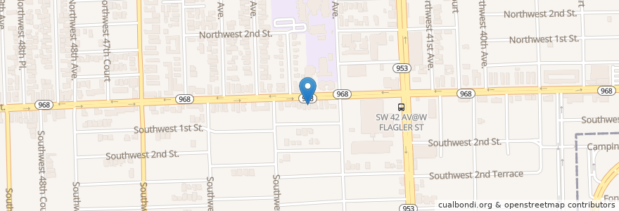 Mapa de ubicacion de Miami Police Department West Flagler NET en アメリカ合衆国, フロリダ州, マイアミ・デイド郡, マイアミ.