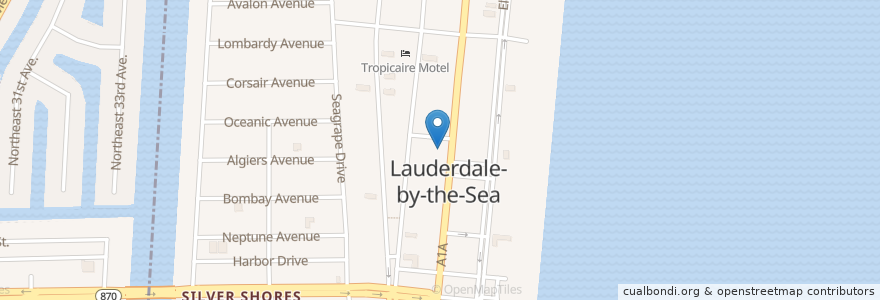 Mapa de ubicacion de Lauderdale by the Sea Police Department en Estados Unidos Da América, Flórida, Broward County, Lauderdale-By-The-Sea.