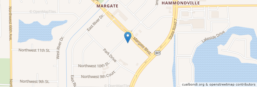 Mapa de ubicacion de Margate Police Department en ایالات متحده آمریکا, فلوریدا, Broward County, Margate.