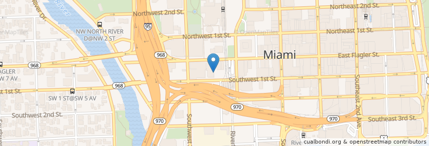 Mapa de ubicacion de Miami - Dade County Police Department en الولايات المتّحدة الأمريكيّة, فلوريدا, مقاطعة ميامي داد, ميامي.