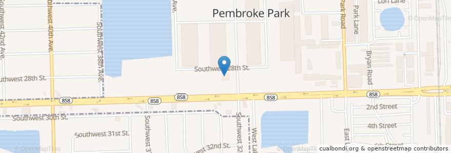 Mapa de ubicacion de Broward County Sheriff's Office en Amerika Birleşik Devletleri, Florida, Broward County, Pembroke Park.