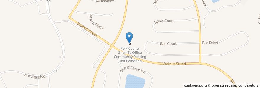 Mapa de ubicacion de Polk County Sheriff's Office Community Policing Unit Poinciana en Amerika Birleşik Devletleri, Florida, Polk County.
