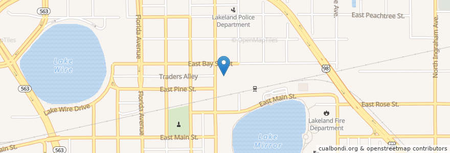 Mapa de ubicacion de Lakeland Police Department Headquarters en Verenigde Staten, Florida, Polk County, Lakeland.