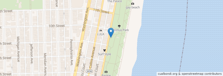 Mapa de ubicacion de Ocean Front Auditorium en États-Unis D'Amérique, Floride, Comté De Miami-Dade, Miami Beach.