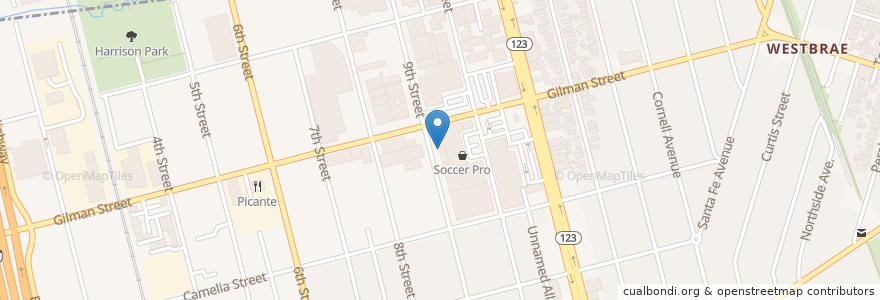 Mapa de ubicacion de Philz Coffee en Verenigde Staten, Californië, Alameda County, Berkeley.